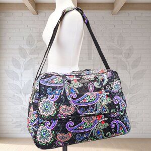 NEW ❤️ vera bradley Kiev Paisley Grand Weekender Duffel Black Green Purple